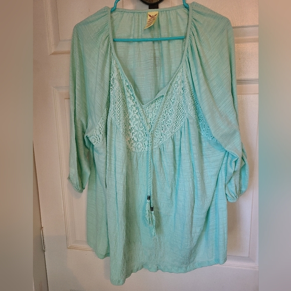 Faded Glory Woman's Blouse,  Size: 2X Color: Green - Picture 4 of 16